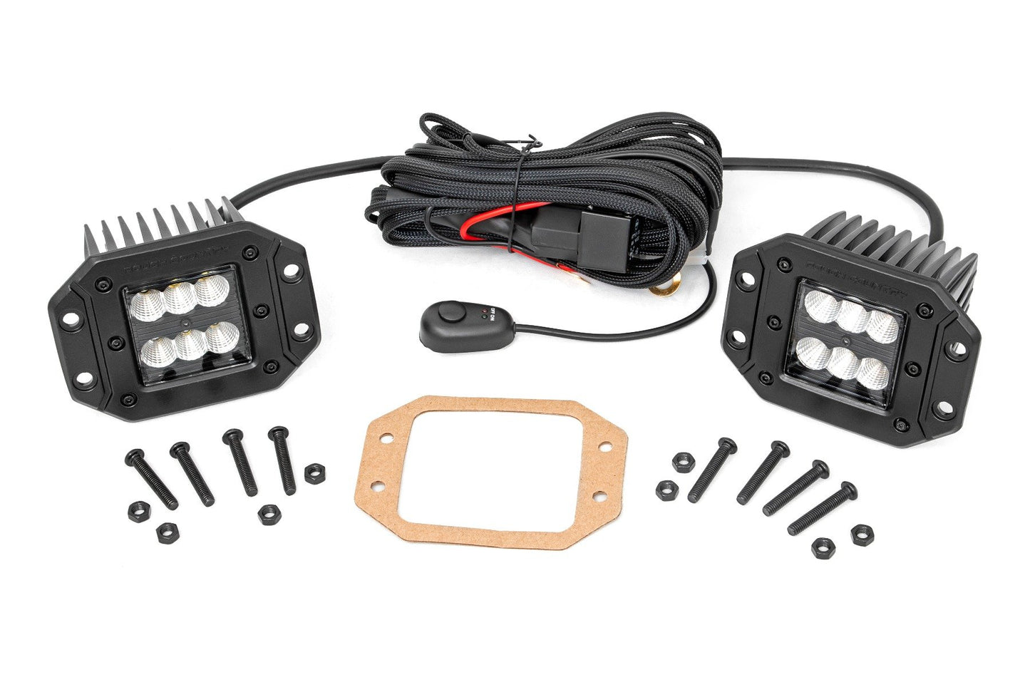 2 Inch Black Series LED Light Pods | Pair | Flood | Flush Mount